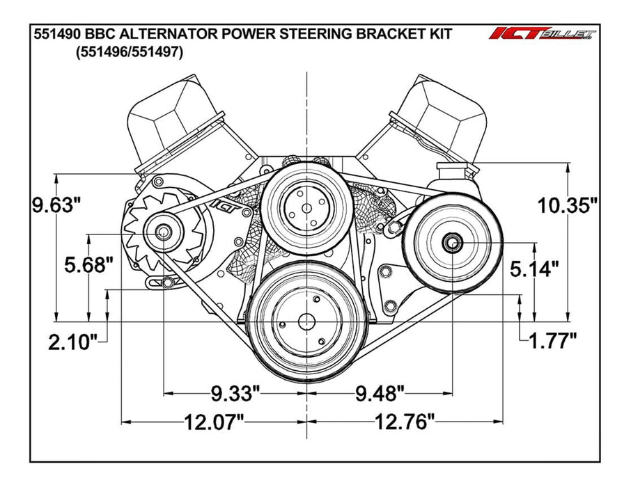 ICT Billet ICT Billet Alternator Brackets 551496 Autofit