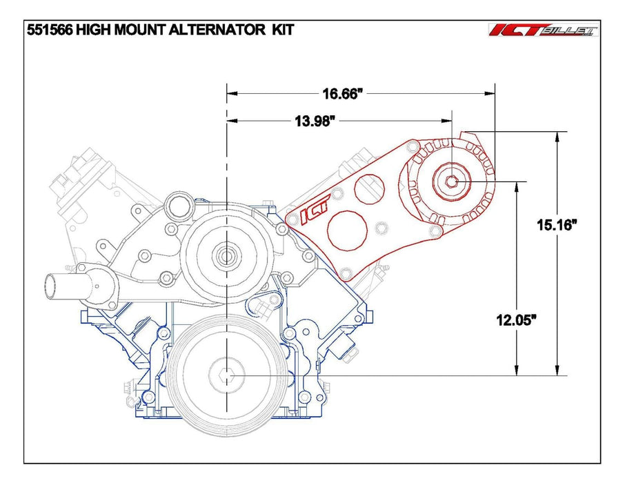 ICT Billet ICT Billet Alternator Brackets 551566-3 Autofit