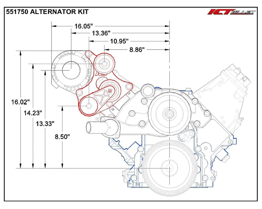 ICT Billet ICT Billet Alternator Brackets 551750-1 Autofit