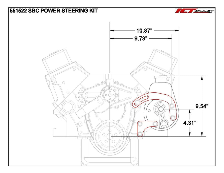 ICT Billet ICT Billet Alternator/Power Steering Bracket Kits 551324 Autofit