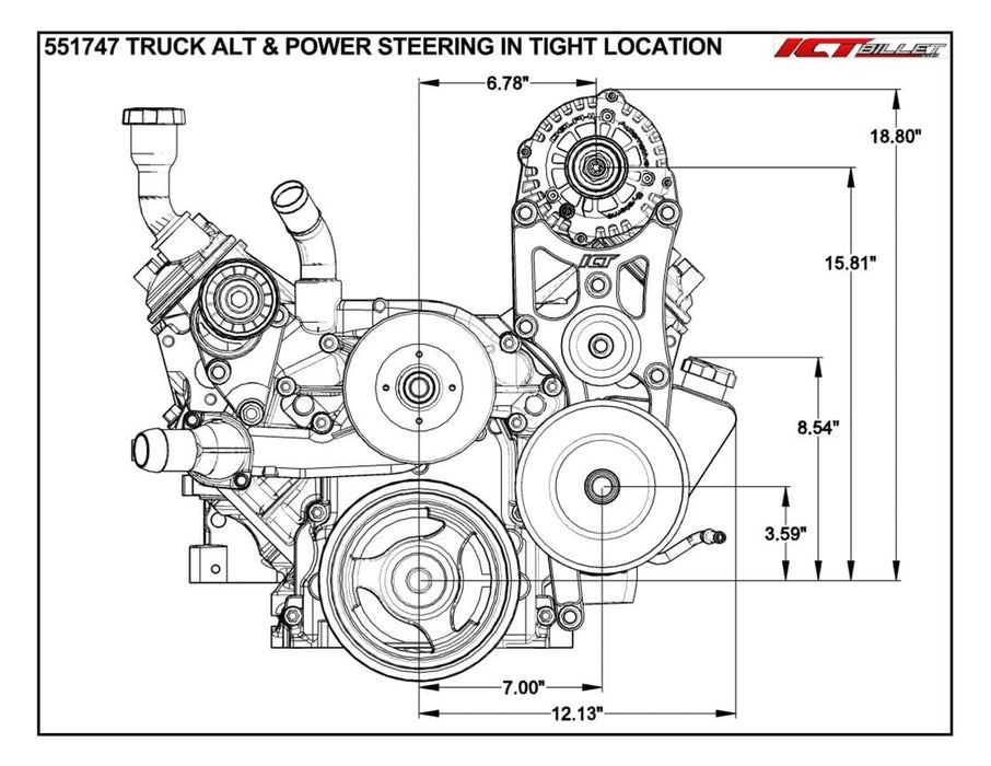 ICT Billet ICT Billet Alternator/Power Steering Bracket Kits 551747 Autofit