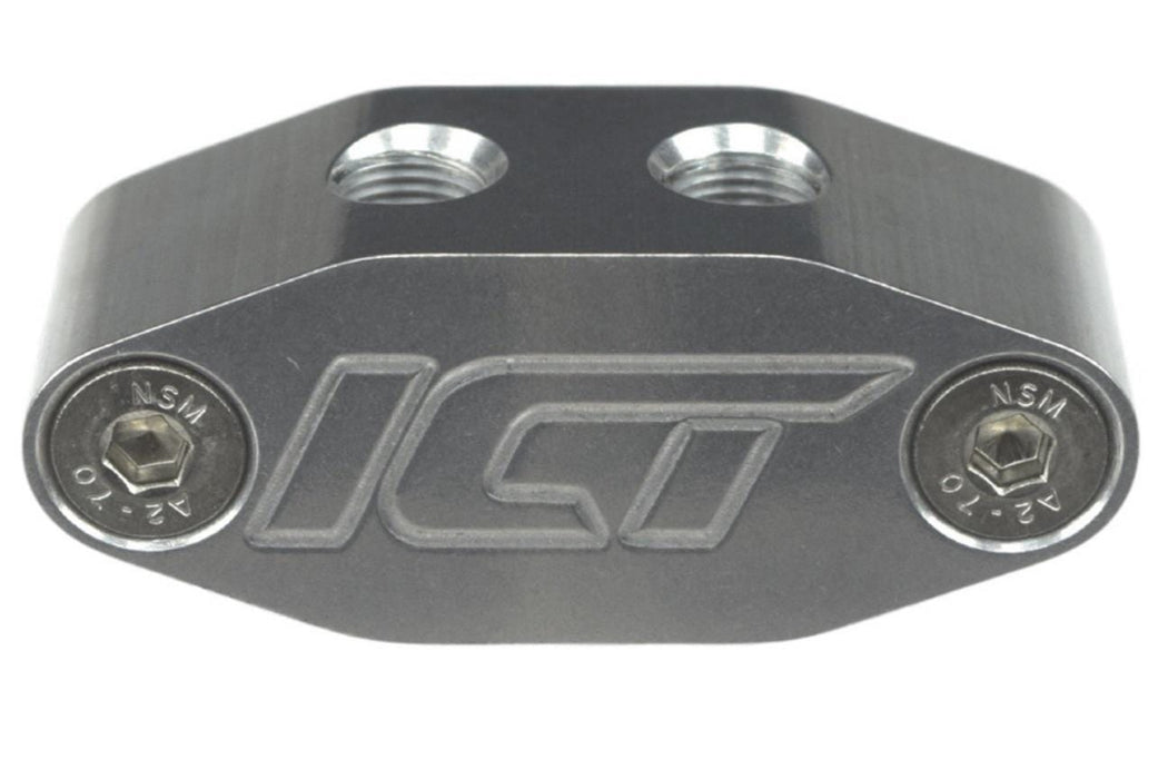 ICT Billet ICT Billet Dual Outlet Oil Feed 90 Degree Adapter Plates 551533 Autofit
