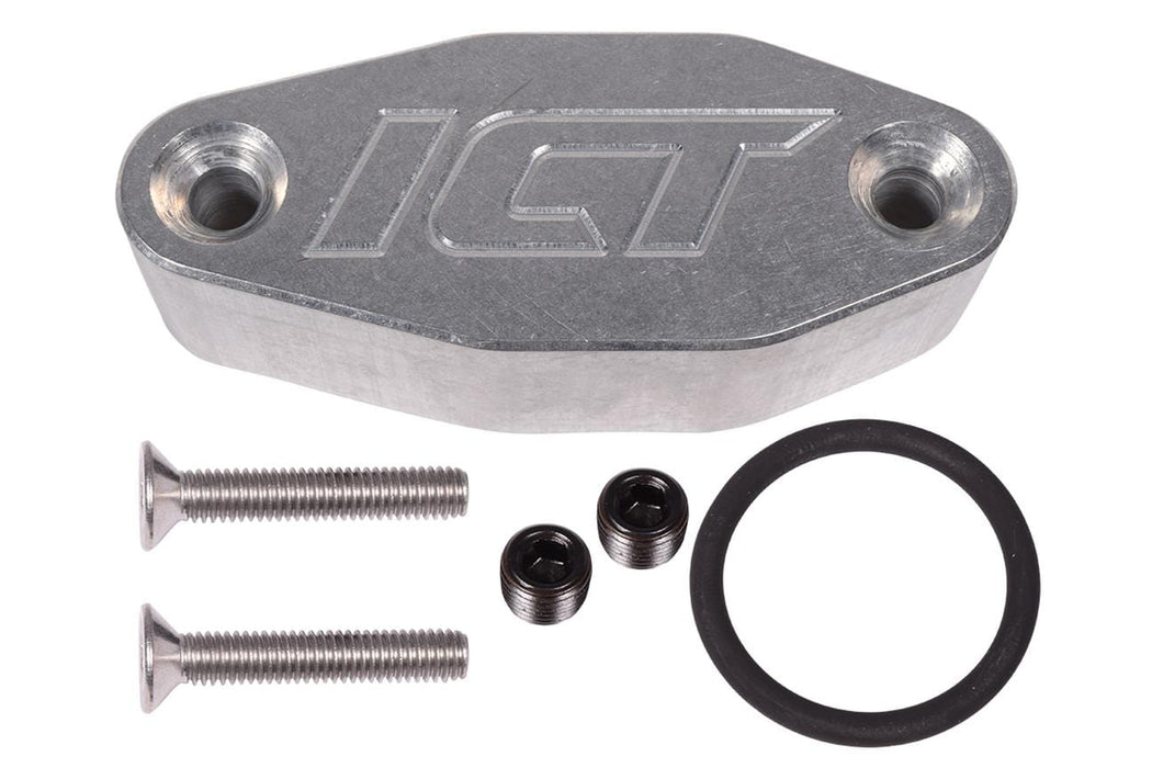 ICT Billet ICT Billet Dual Outlet Oil Feed 90 Degree Adapter Plates 551938 Autofit