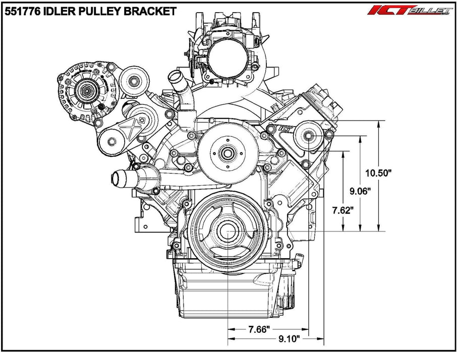 ICT Billet ICT Billet Idler Pulley Relocation Brackets 551776-1 Autofit