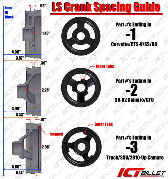 ICT Billet ICT Billet Power Steering Brackets 551321-LS01-3 Autofit