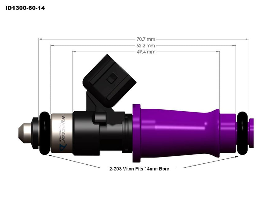 Injector Dynamics Injector Dynamics ID1300x Fuel Injectors 1300.60.14.D.6 Autofit