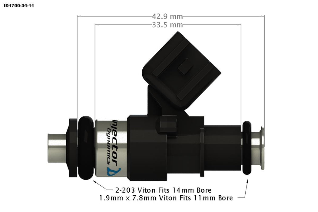 Injector Dynamics Injector Dynamics ID1700x Fuel Injectors 1700.34.14.15.8 Autofit