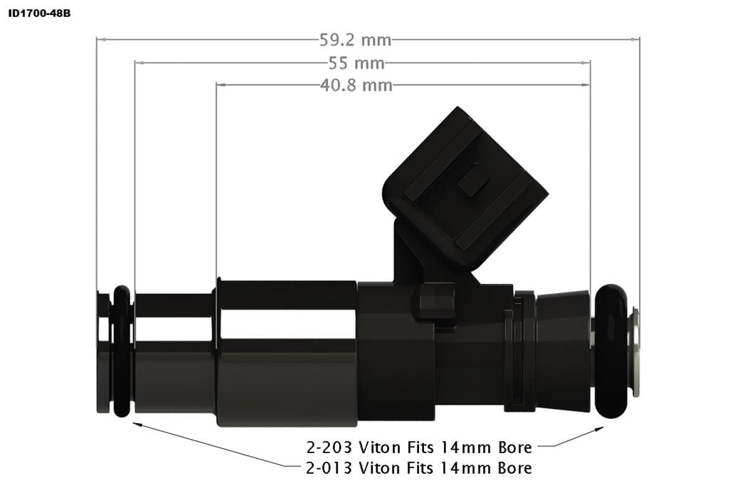 Injector Dynamics Injector Dynamics ID1700x Fuel Injectors 1700.48.14.14B.8 Autofit