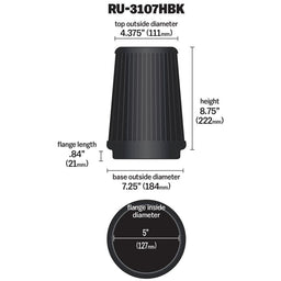 K&N K&N Black Series Synthetic Air Filter Elements RU-3107HBK Autofit