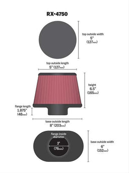 K&N K&N Custom Air Filter Assemblies RX-4750 Autofit