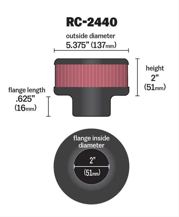 K&N K&N Universal Performance Air Filters RC-2440 Autofit