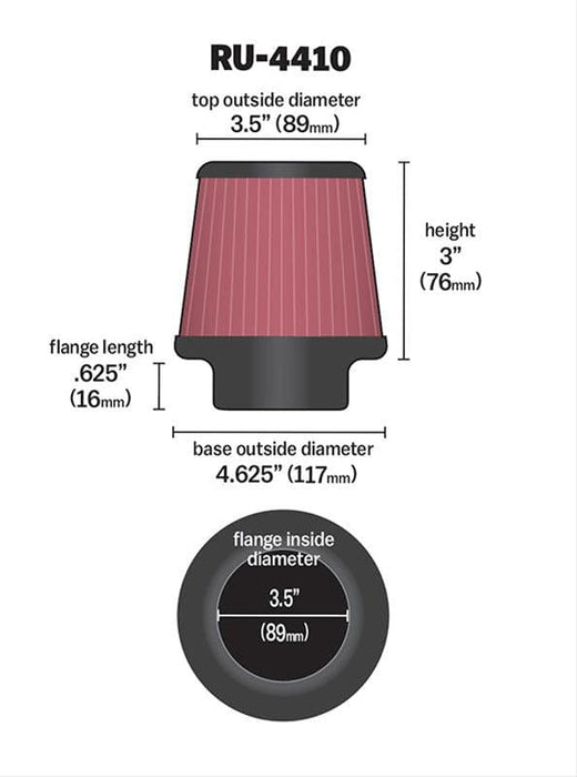 K&N K&N Universal Performance Air Filters RU-4410 Autofit