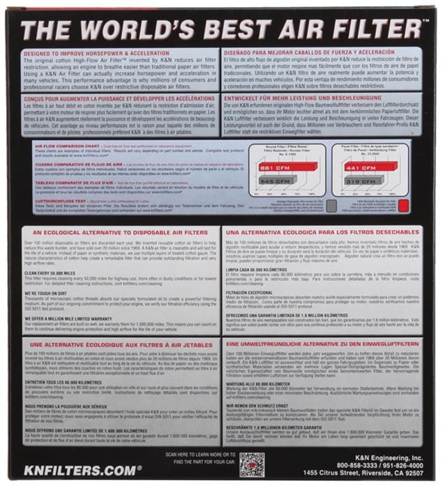 K&N K&N Washable Lifetime Performance Air Filters 33-5074 Autofit