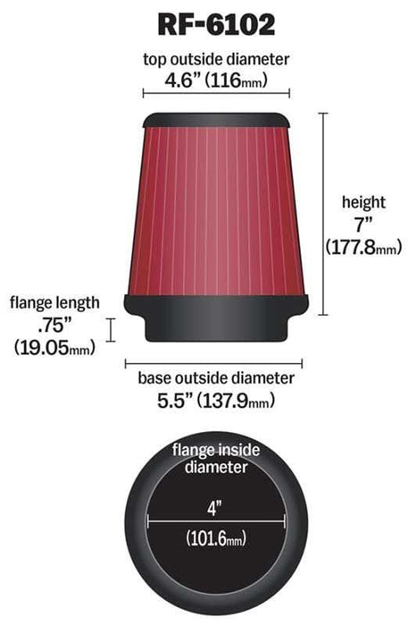 K&N K&N Washable Lifetime Performance Air Filters RF-6102 Autofit