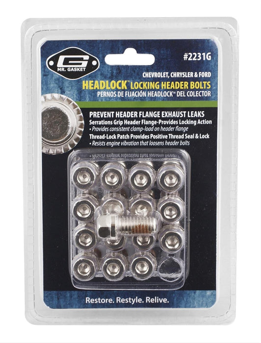 Mr. Gasket Mr. Gasket HEADLOCK Locking Header Bolts 2231G Autofit