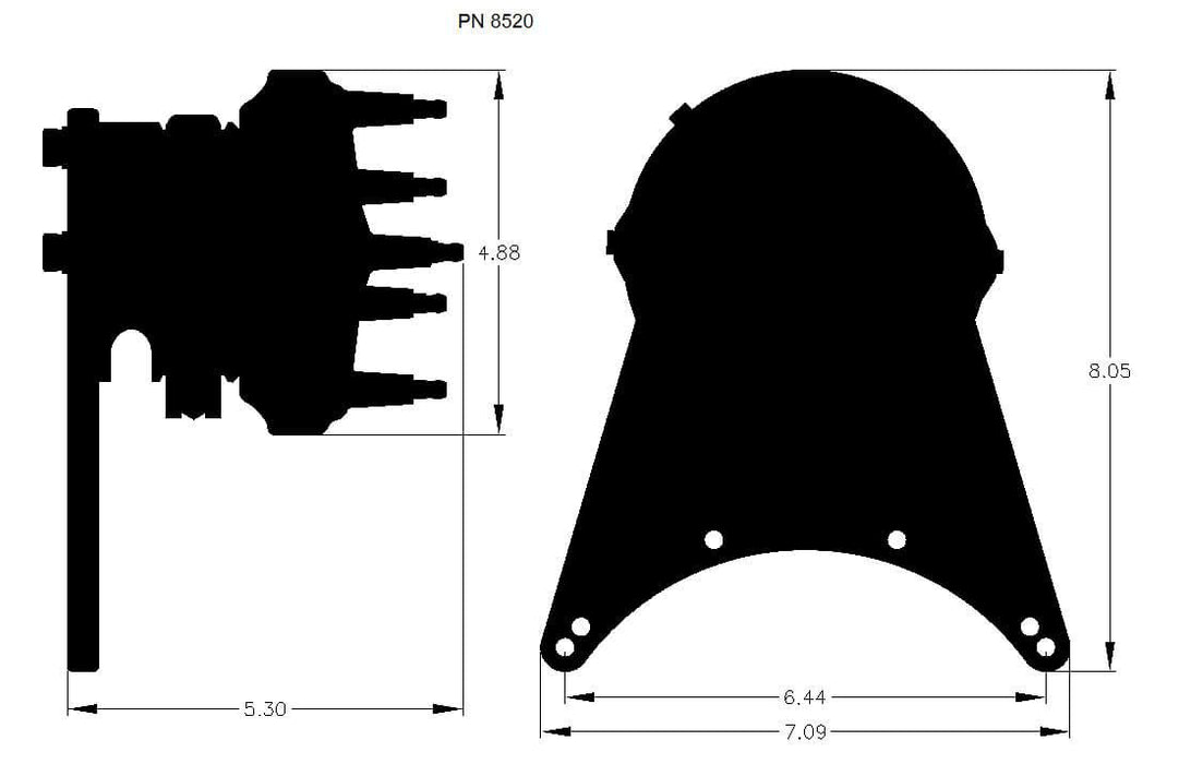 MSD Big Block Chevy, Magnetic Pick-up, Adjustable Belt Drive, Pro-Billet Front Drive Distributor MSD8520 Autofit