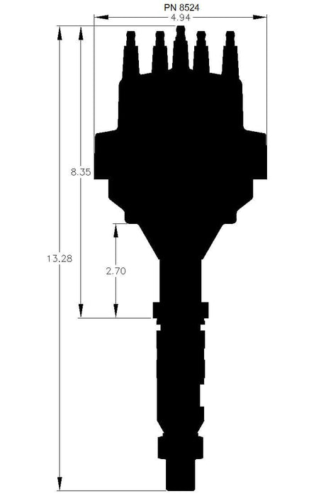 MSD Buick 322-364-401-425, Magnetic Trigger, Vacuum Advance Pro-Billet Ready-To-Run Distributor MSD8524 Autofit