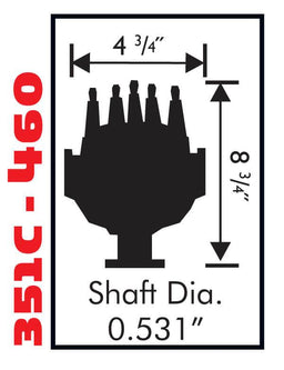 MSD Ford 302/351C-429/460, Magnetic Trigger, Vacuum Advance Pro-Billet Street Distributor MSD8477 Autofit
