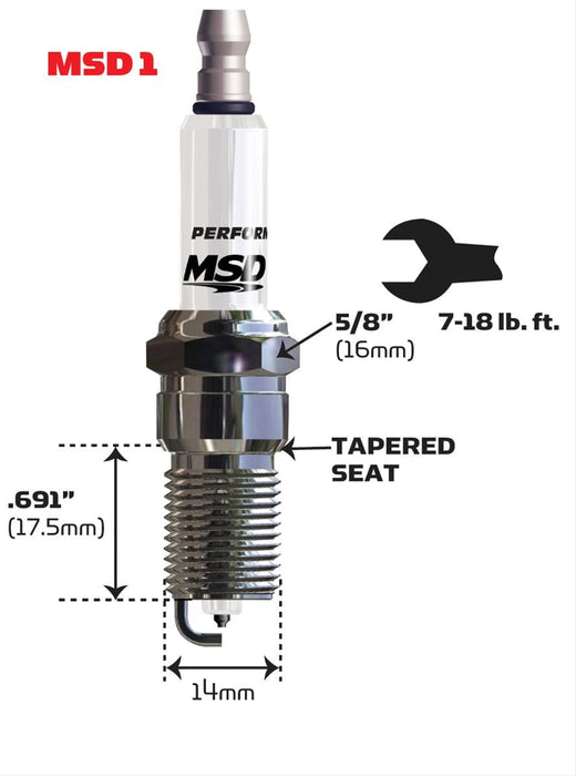 MSD Ignition MSD Iridium Spark Plugs 3712 Autofit