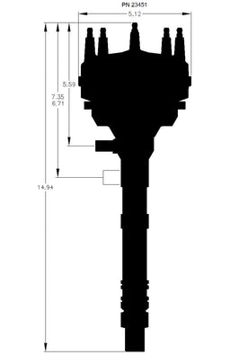 MSD Small/Big Block Chevy, Mechanical Advance Pro-Billet Hall Effect Cam Sync Distributor MSD23451 Autofit