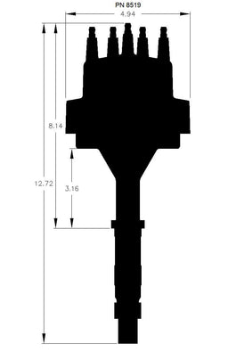 MSD Suit AMC 290-401 V8, Hight Output Magnetic Trigger, Vacuum Advance Pro Billet Distributor MSD8519 Autofit