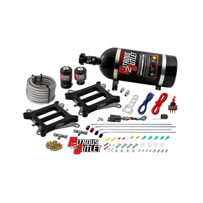 Nitrous Outlet Nitrous Outlet 4150 Weekend Warrior Tunnel Ram Dual Plate Nitrous Systems 00-10072-10 Autofit