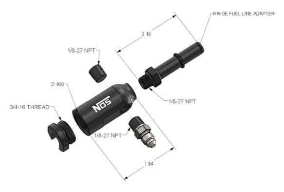 Nitrous Oxide Systems (NOS) NOS Late Model Billet Fuel Line Adapters 17003NOS Autofit
