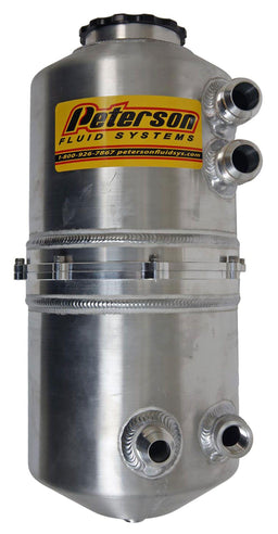 Peterson Fluid Systems 1.5 Gal (5.70 L) 16" H X 7" O.D, Dual Return, (2) -12 AN Male Breathe Drag Dry Sump Oil Tank PFS08-0784 Autofit