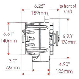 POWERMAST 150 Amps With 6-Groove Black Smooth Finish Ford Alternator PM8-57140 Autofit
