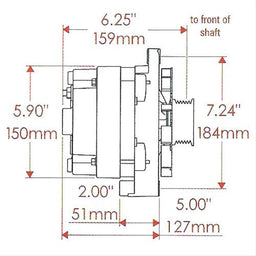 POWERMAST 200 Amps With 6-Groove Serpentine Pulley Black GM CS144 Style Alternator PM578648 Autofit
