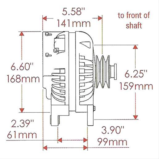 POWERMAST 75 AMP, Double Field, Single V Pulley Natural Finish Chrysler Alternator PM7018 Autofit