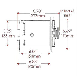 POWERMAST Ford 51-59 all & 60-64 V8, Offset Hinge Mount, Polished, 75 Amps, One Powermaster PowerGen Alternator PM282101 Autofit