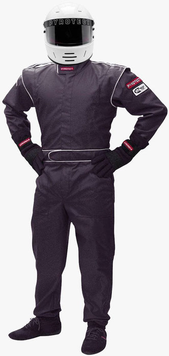 PYROTECT Junior Deluxe One Piece Single Layer SFI-1 Race Suit, Black Junior Deluxe One Piece Single Layer SFI-1 Race Suit, Black Autofit