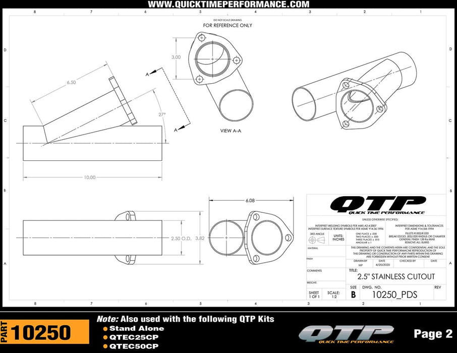 Quick Time Performance Quick Time Performance Electric Exhaust Cutouts QTEC25CPT Autofit