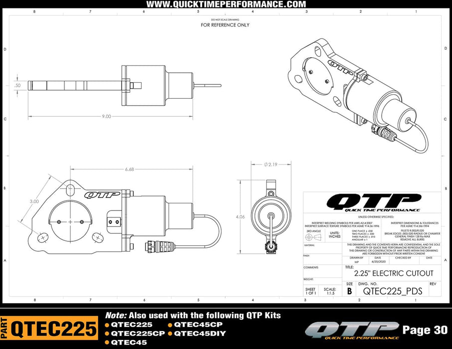 Quick Time Performance Quick Time Performance Electric Exhaust Cutouts QTEC45 Autofit
