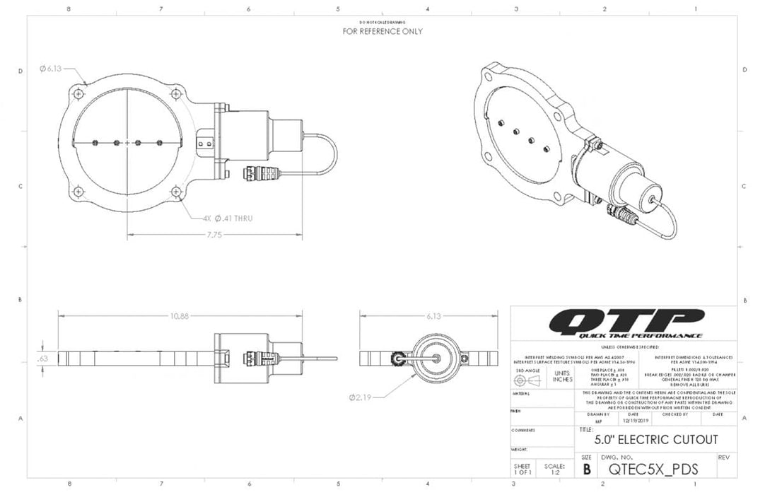 Quick Time Performance Quick Time Performance Electric Exhaust Cutouts QTEC5XCP1 Autofit