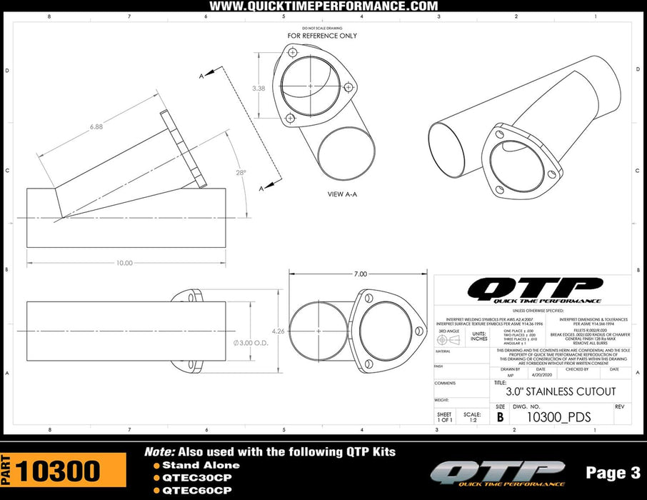 Quick Time Performance Quick Time Performance Electric Exhaust Cutouts QTEC60CP Autofit