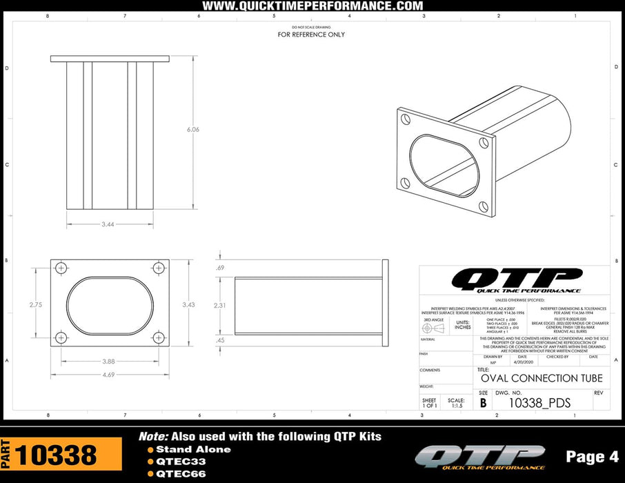 Quick Time Performance Quick Time Performance Oval Electric Cutouts QTEC66T Autofit