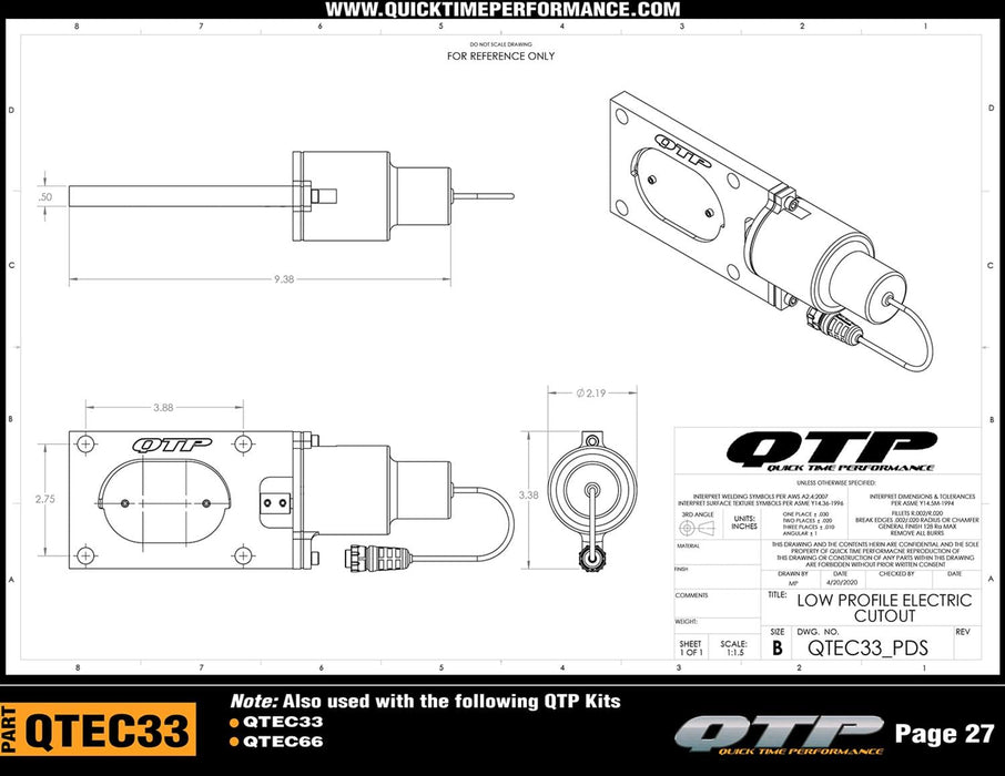 Quick Time Performance Quick Time Performance Oval Electric Cutouts QTEC66T Autofit