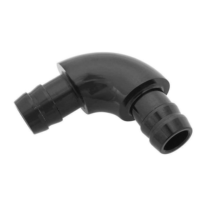 RTS Proflow Hose End Barb Adaptor, Full Flow, 90 Degree, 1/2'' to 1/2'', Black, Each Proflow Hose End Barb Adaptor, Full Flow, 90 Degree, 1/2'' to 1/2'', Black, Each Autofit