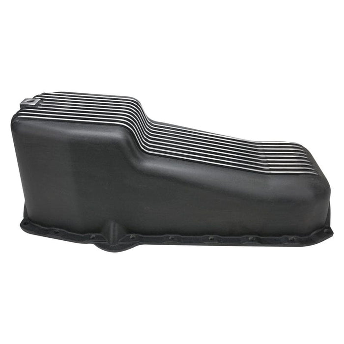 RTS RTS Oil Pan, Cast Aluminum, Machined Finned, Black 4 qt., SB Chev Passanger Side Dip Stick RTS Oil Pan, Cast Aluminum, Machined Finned, Black 4 qt., SB Chev Passanger Side Dip Stick Autofit