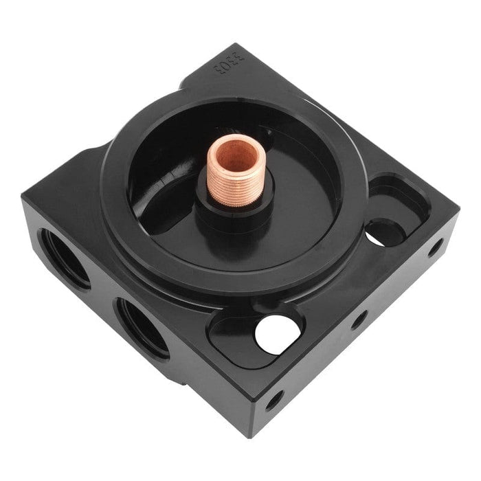 RTS RTS Remote Oil Filter Head, 13/16''-16 Thread, 4x Side AN12 ORB Ports, Billet Aluminium, Black HP4 Filter, Each RTS Remote Oil Filter Head, 13/16''-16 Thread, 4x Side AN12 ORB Ports, Billet Aluminium, Black HP4 Filter, Each Autofit