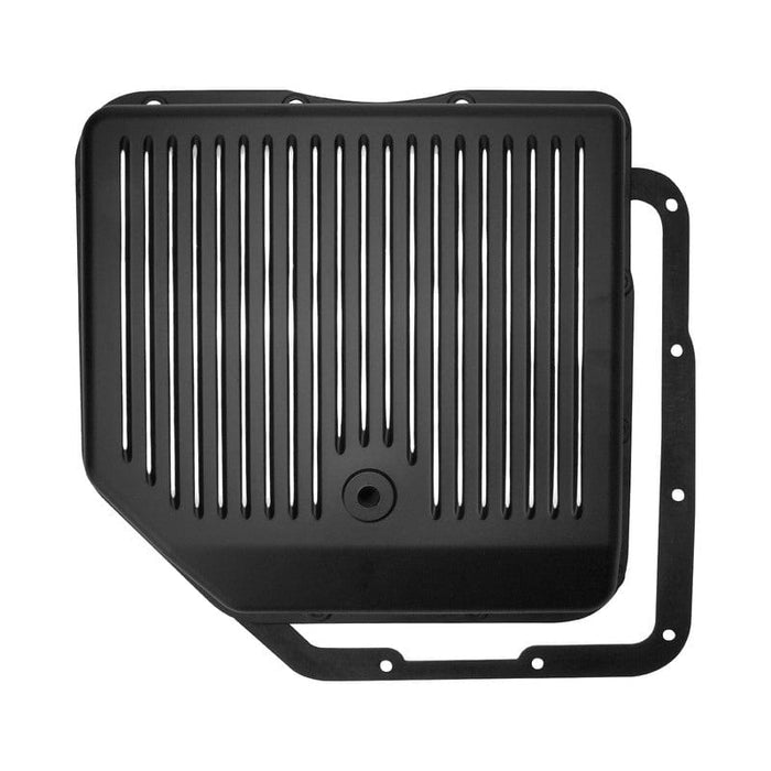 RTS RTS Transmission Pan, Cast Aluminium, Stock Depth Black, Machined Finned, Chev For Holden TH350 RTS Transmission Pan, Cast Aluminium, Stock Depth Black, Machined Finned, Chev For Holden TH350 Autofit
