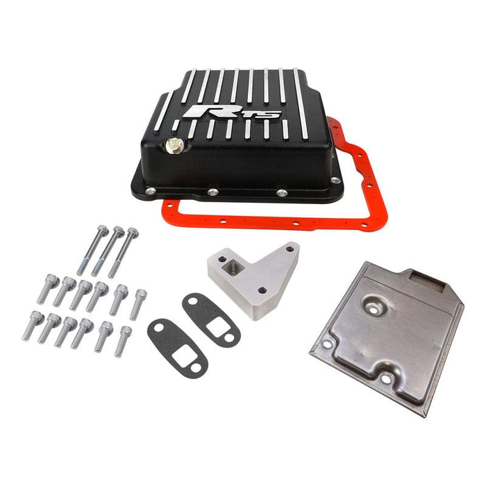 RTS RTS Transmission Pan, Deep, Aluminium, Finned Black Powdercoat, GM For Holden, Commodore, Trimatic, Kit RTS Transmission Pan, Deep, Aluminium, Finned Black Powdercoat, GM For Holden, Commodore, Trimatic, Kit Autofit