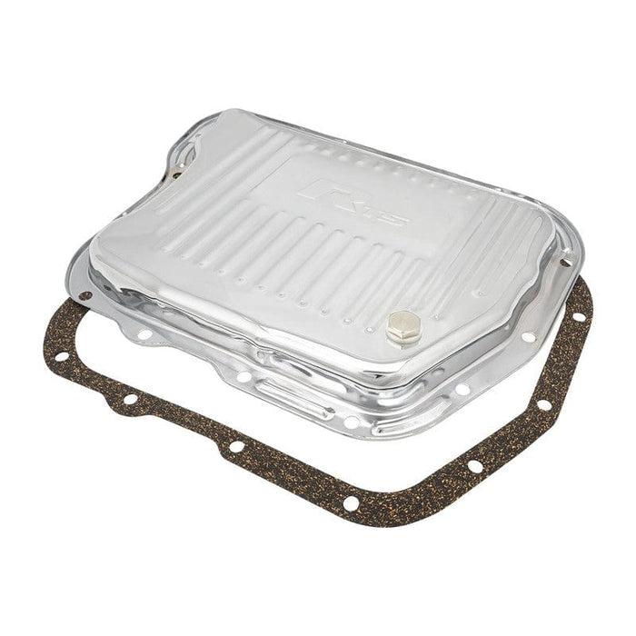RTS RTS Transmission Pan, Stock Depth, Steel, Ribbed Chrome, For Chrysler, Torqueflite A-727, Each RTS Transmission Pan, Stock Depth, Steel, Ribbed Chrome, For Chrysler, Torqueflite A-727, Each Autofit