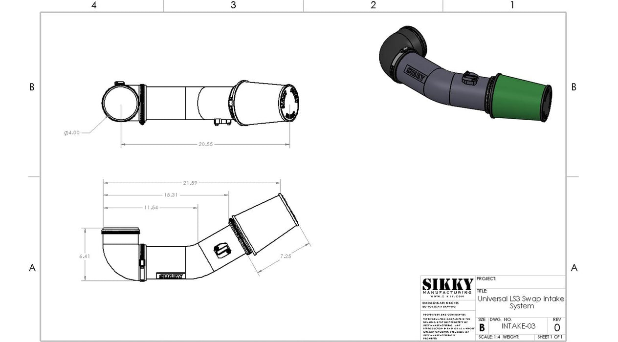 Sikky Manufacturing Sikky Manufacturing Air Intake Kits INTAKE-03 Autofit