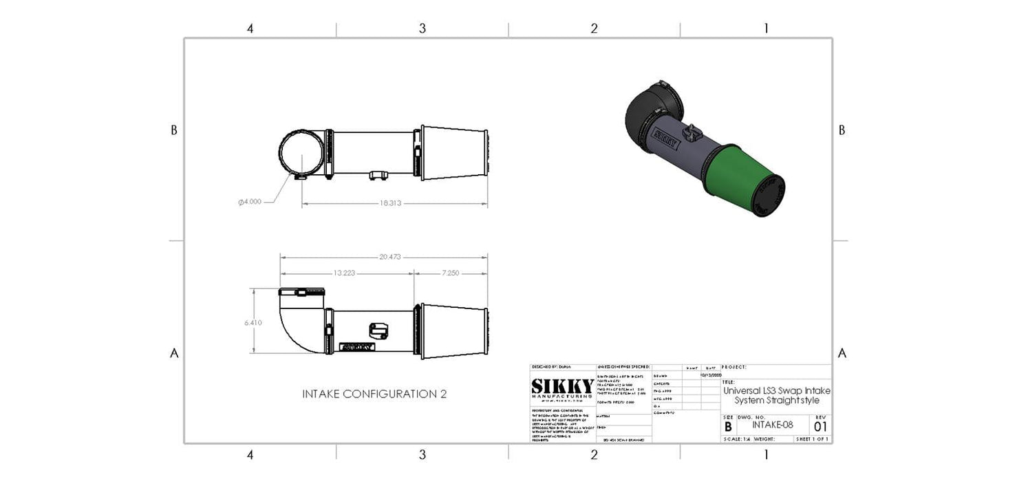 Sikky Manufacturing Sikky Manufacturing Air Intake Kits INTAKE-08 Autofit