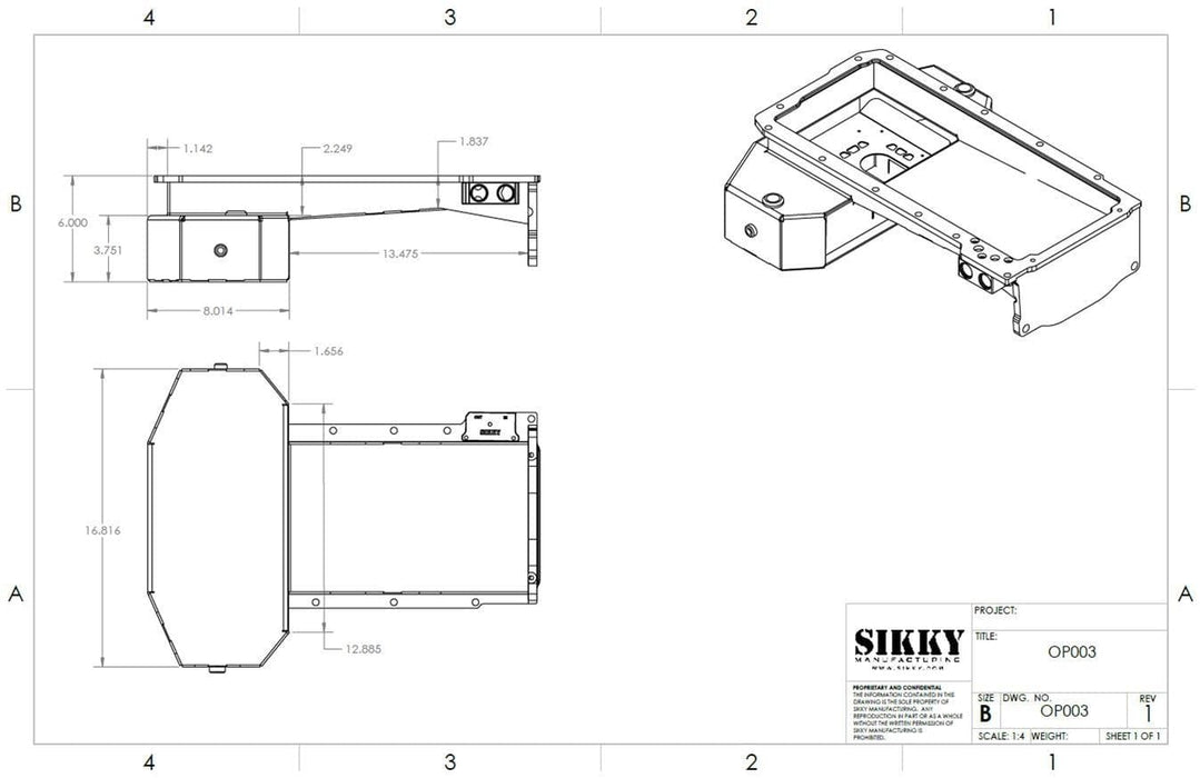 Sikky Manufacturing Sikky Manufacturing Oil Pans OP003 Autofit