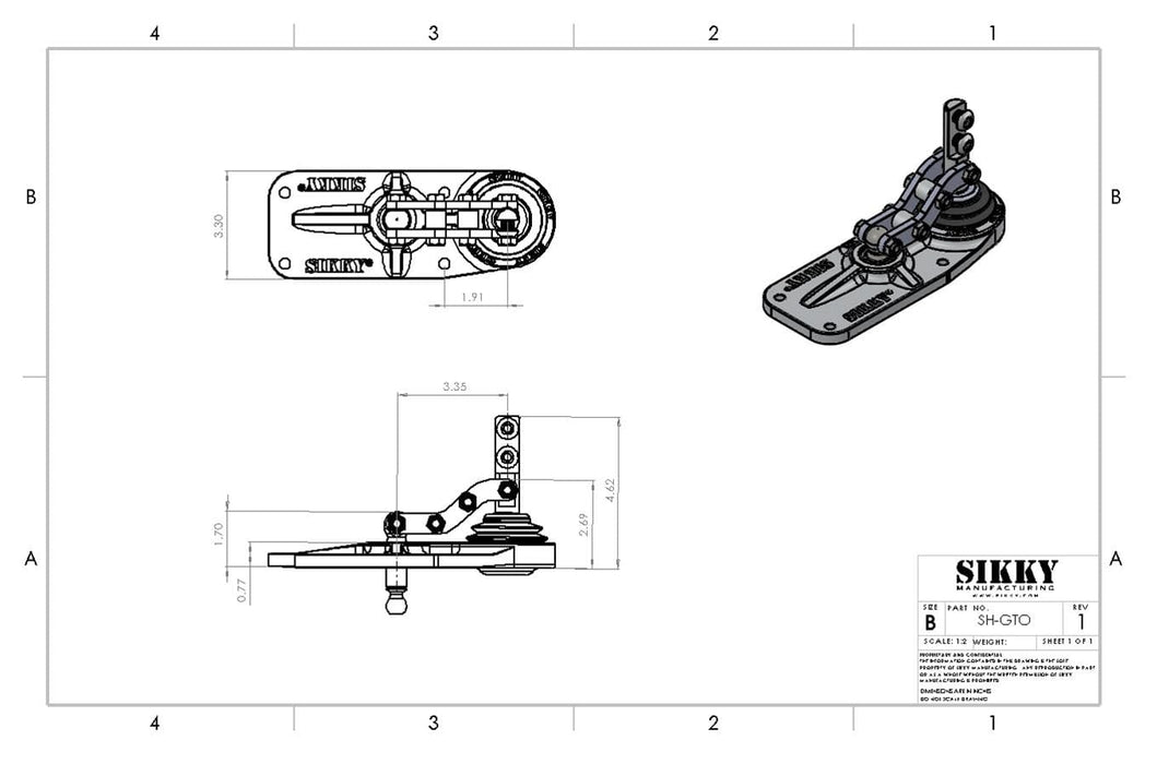 Sikky Manufacturing Sikky Manufacturing Short Throw Shifters HEB-1-30 Autofit