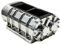 The Blower Shop With 3-Lobe Billet High-Helix Rotors, Polished Billet 8-71 Blower B2222 Autofit